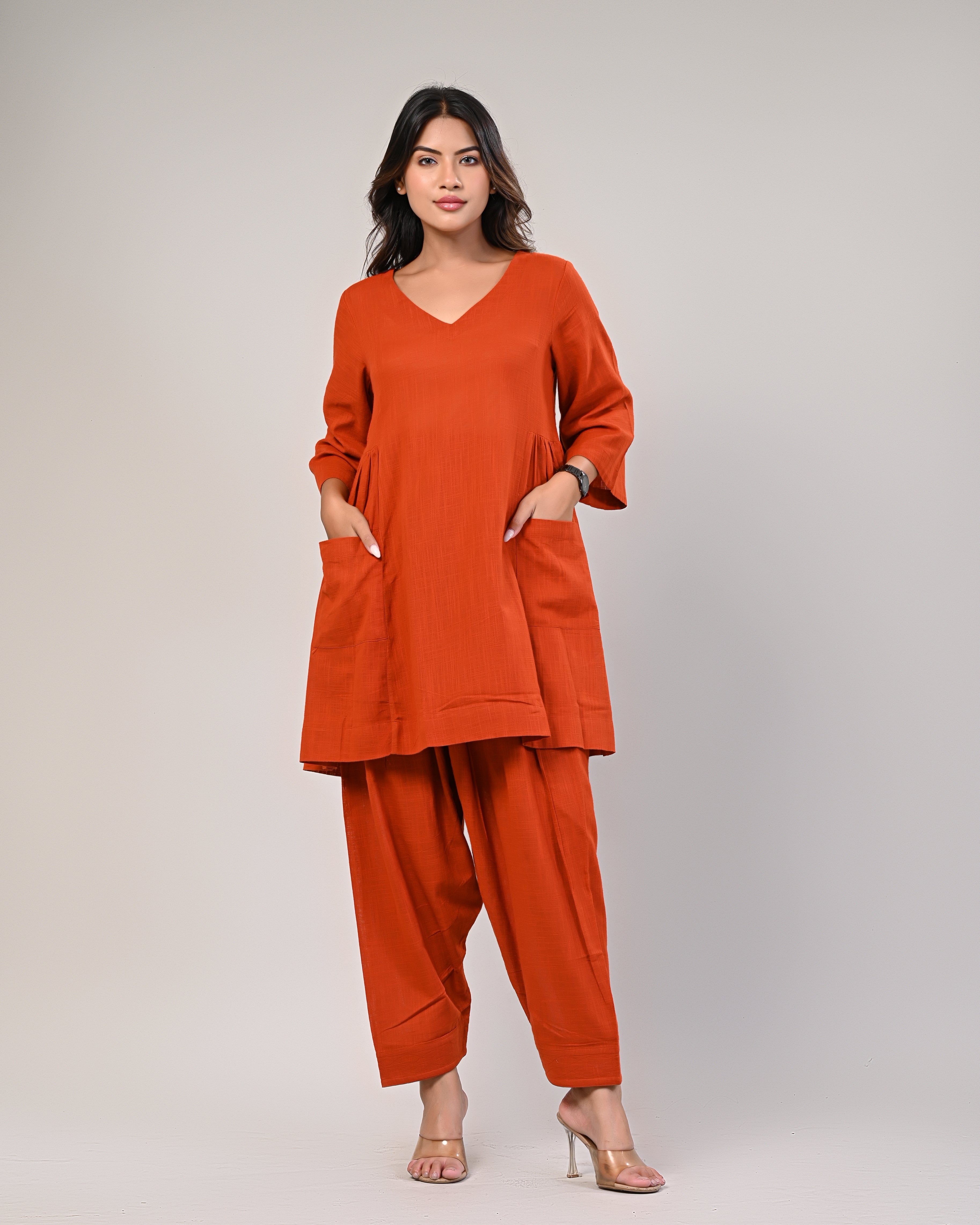 Women’s Solid Rust Co-ord Set