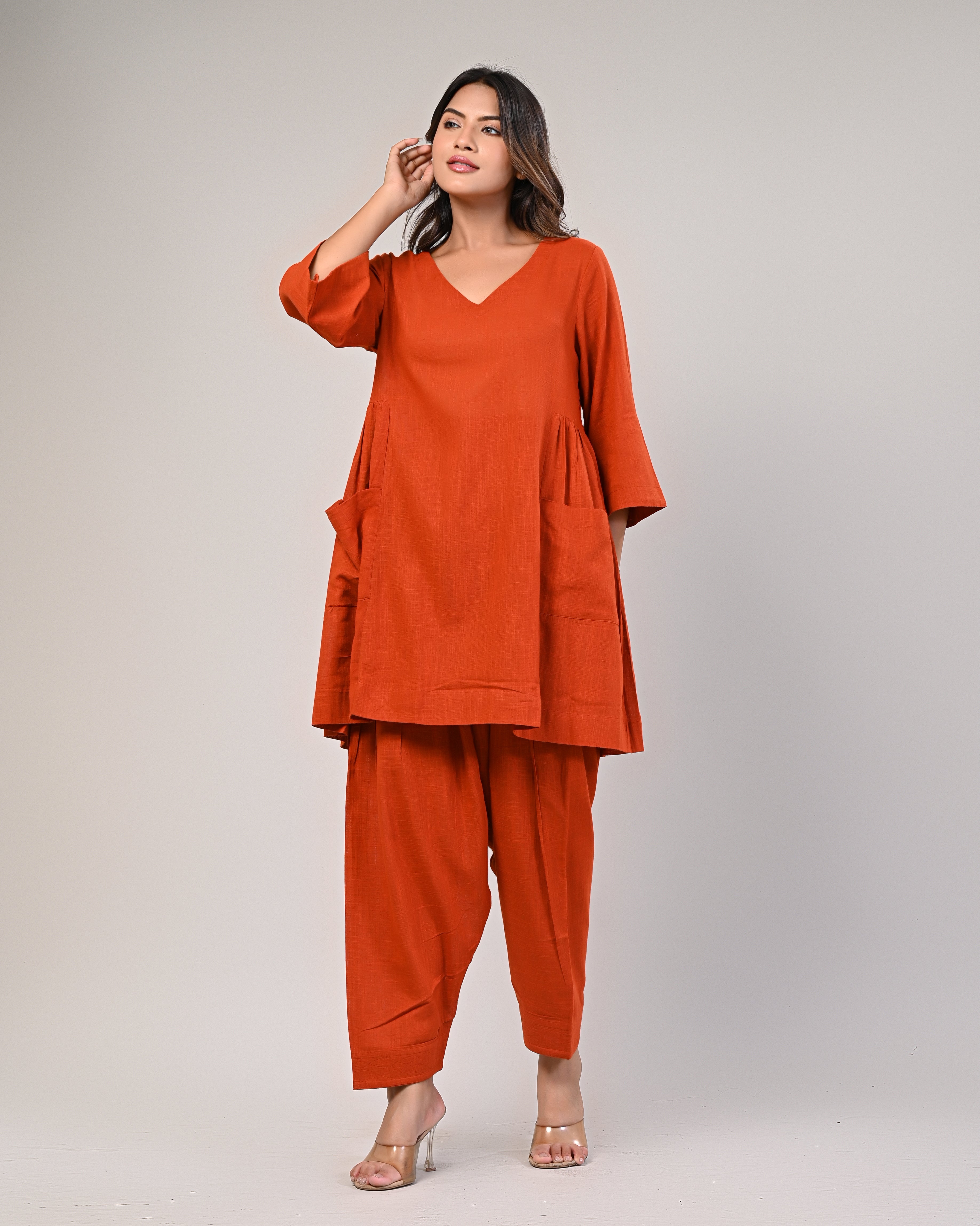 Women’s Solid Rust Co-ord Set