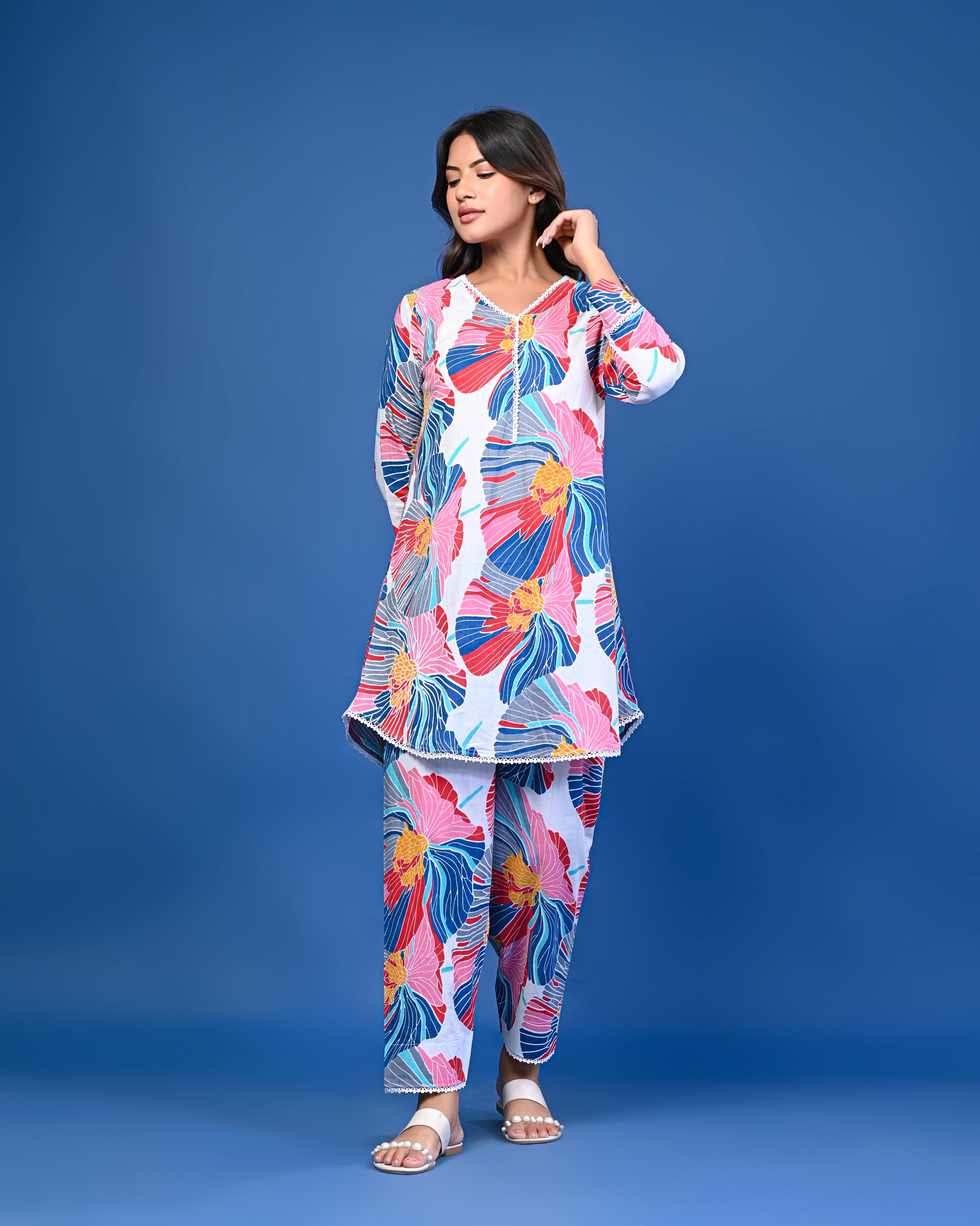 Multicolor Floral Printed Co-ord Set