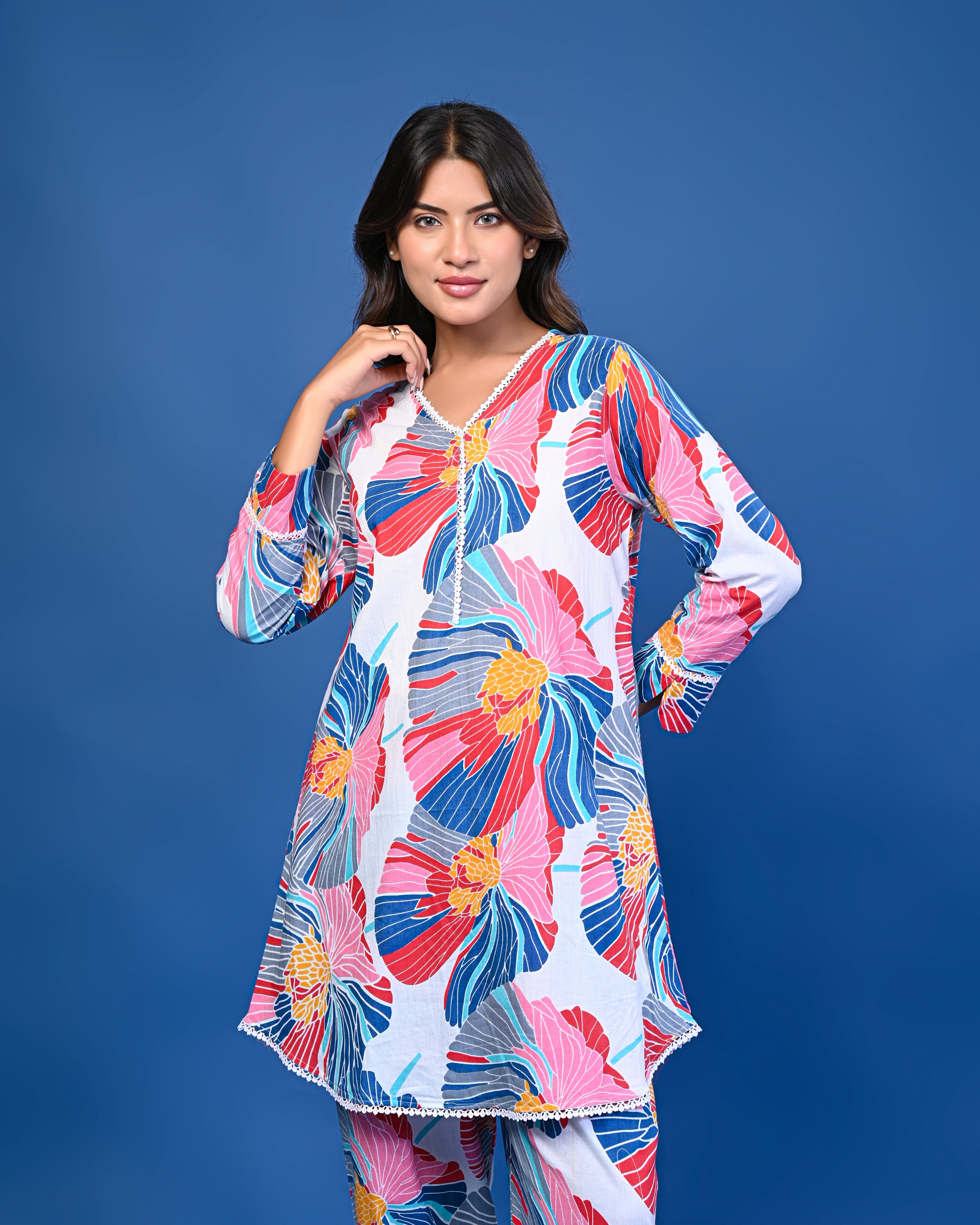 Multicolor Floral Printed Co-ord Set