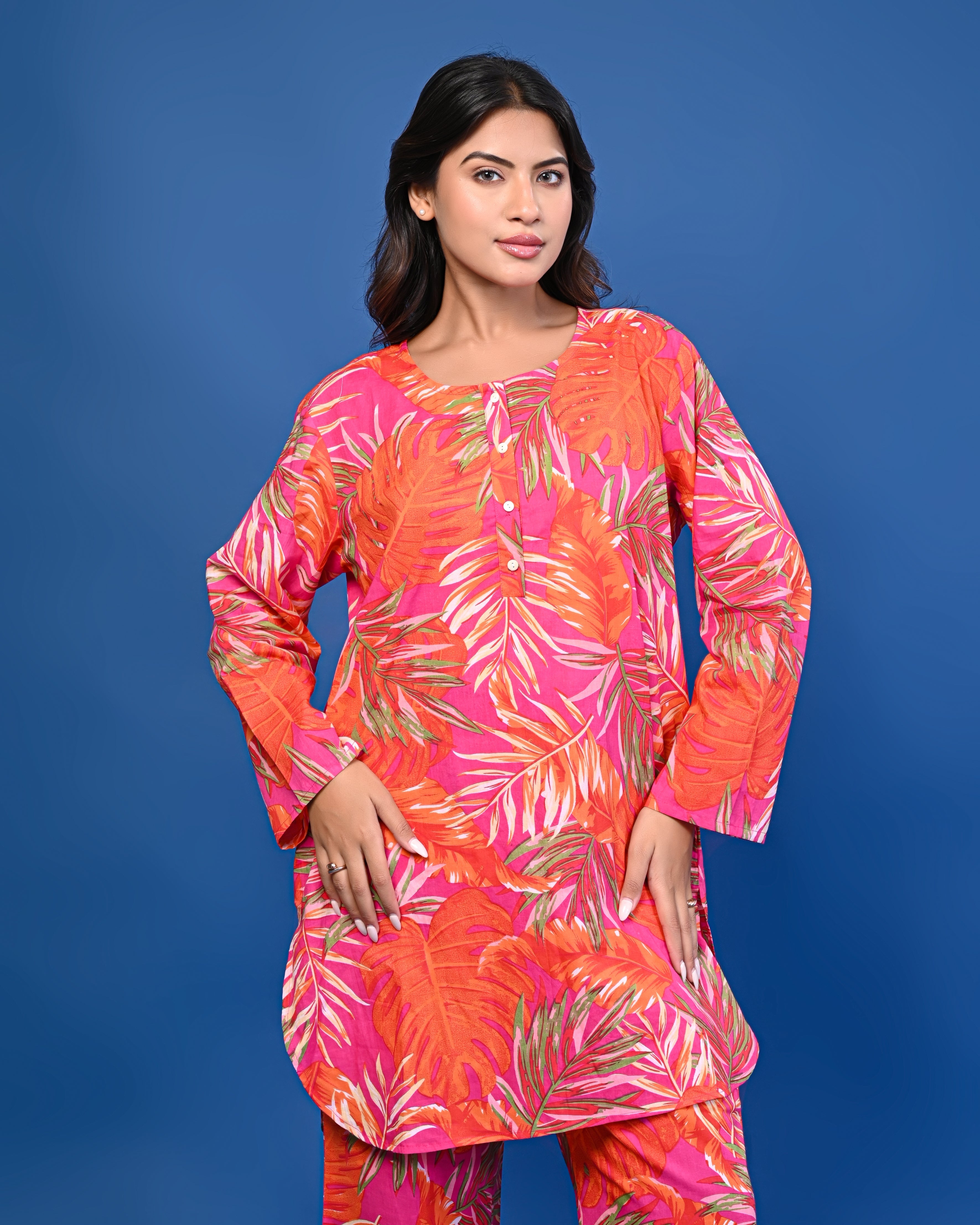 Tropical Leaf Print Co-ord Set