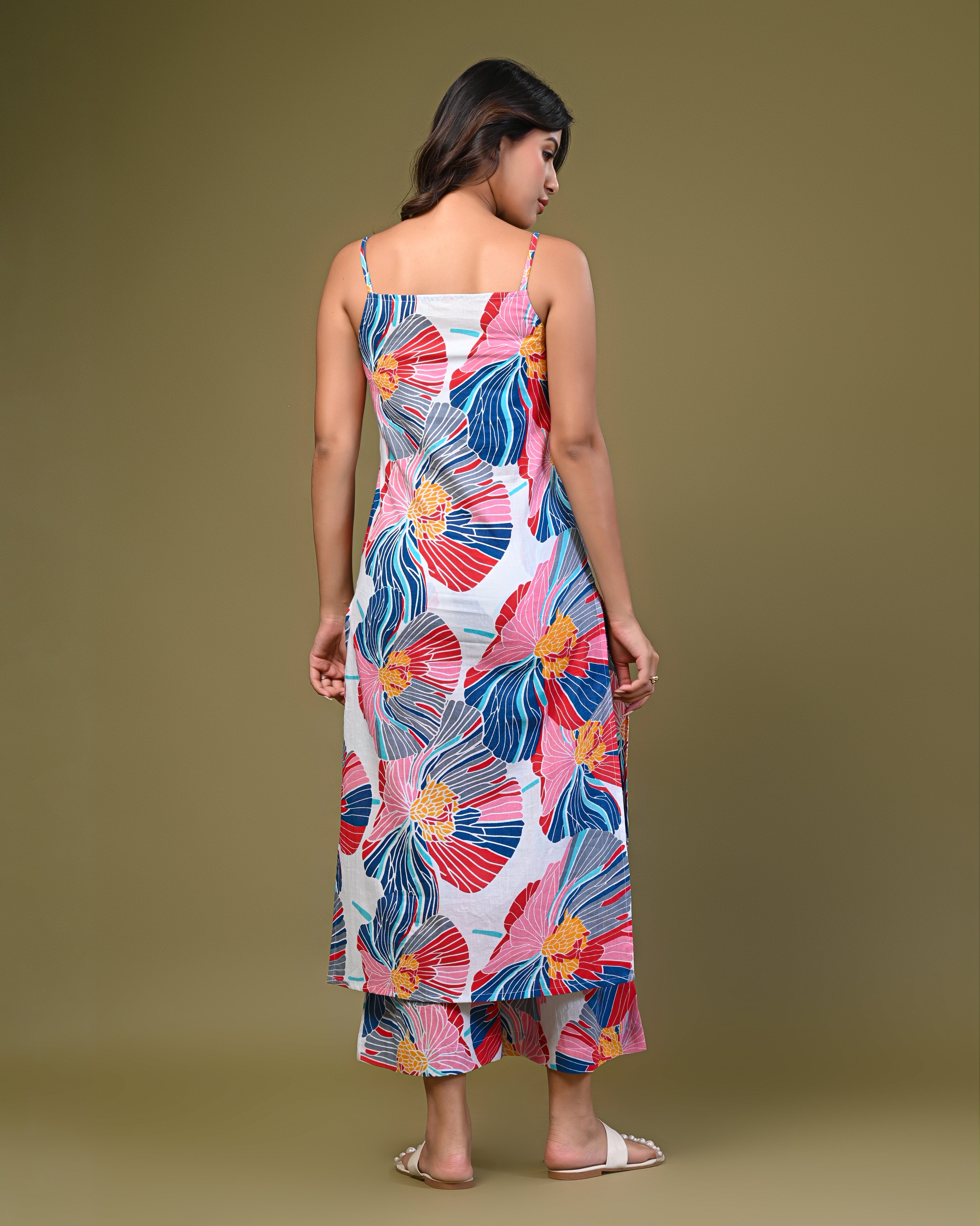 Women's Sleeveless Floral Printed Co-ord Set