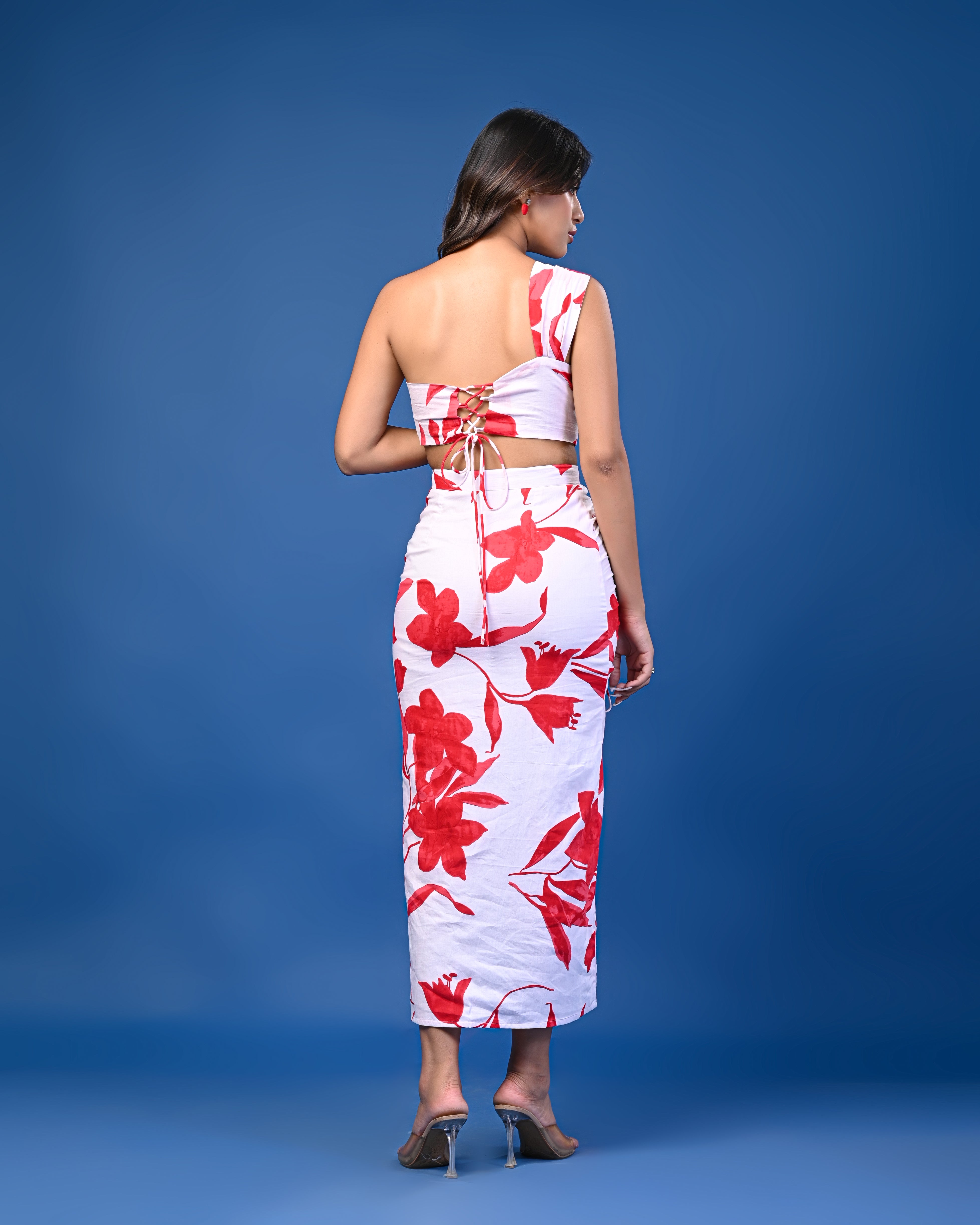 Red & White Floral Printed Co-ord Set