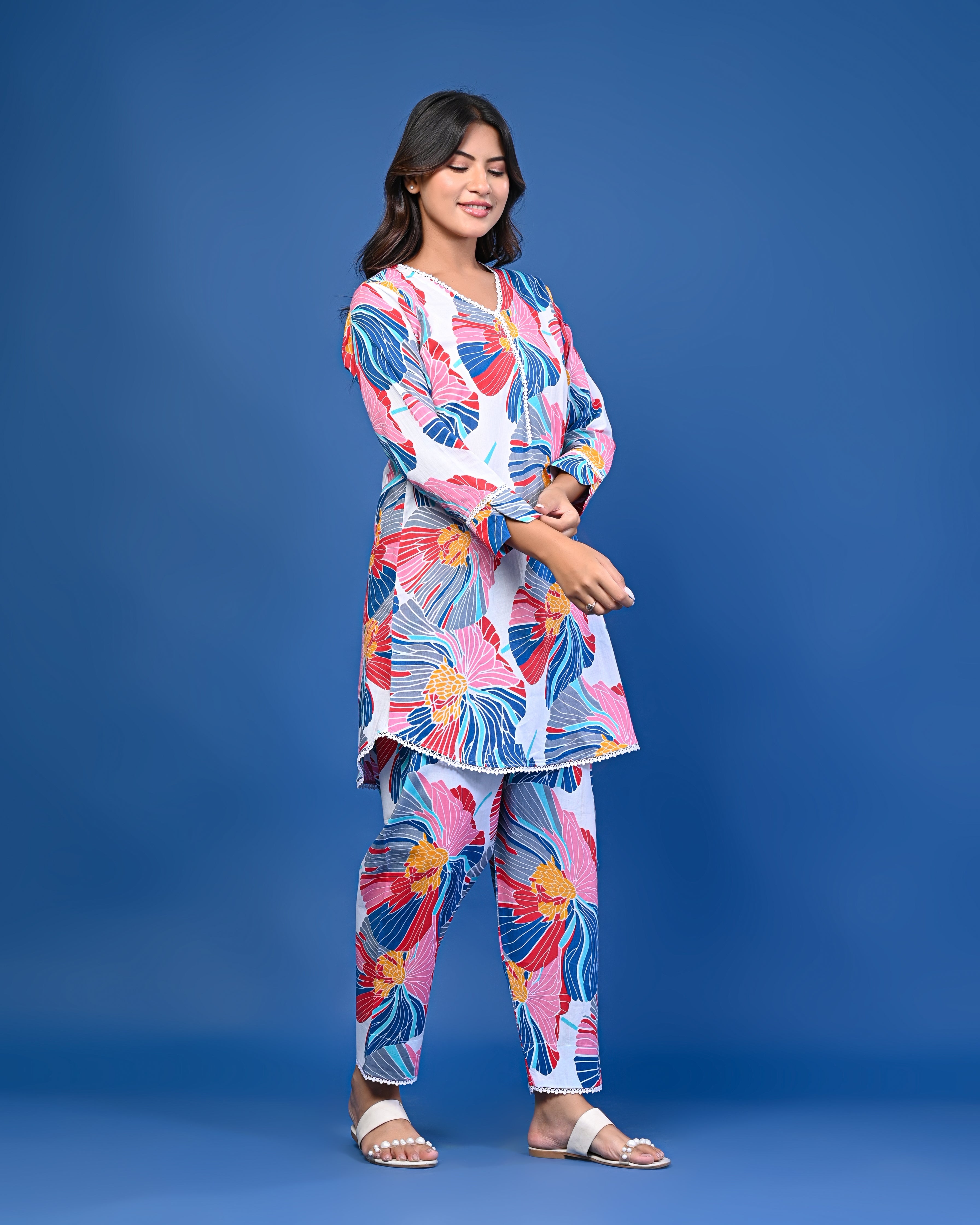 Multicolor Floral Printed Co-ord Set