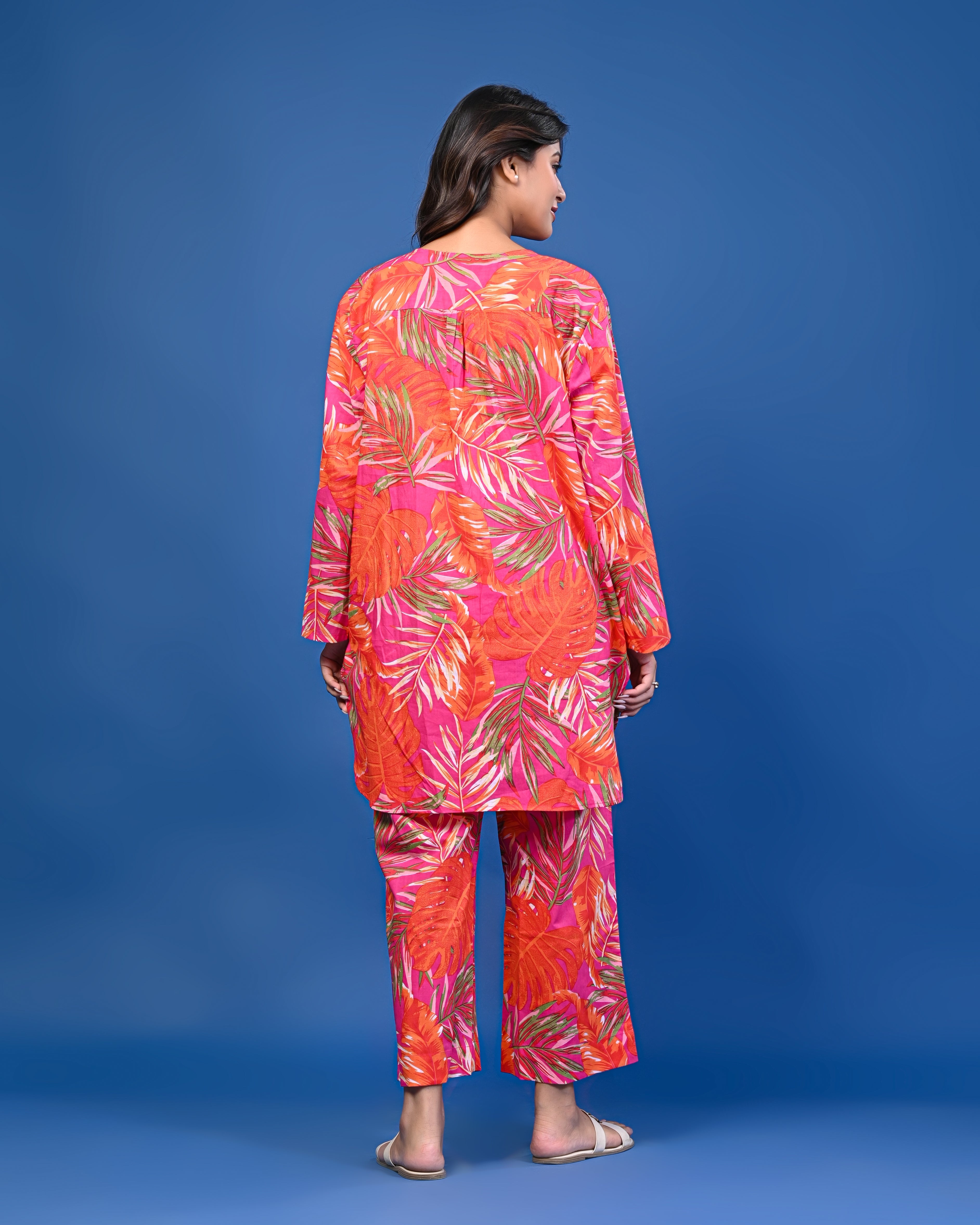 Tropical Leaf Print Co-ord Set