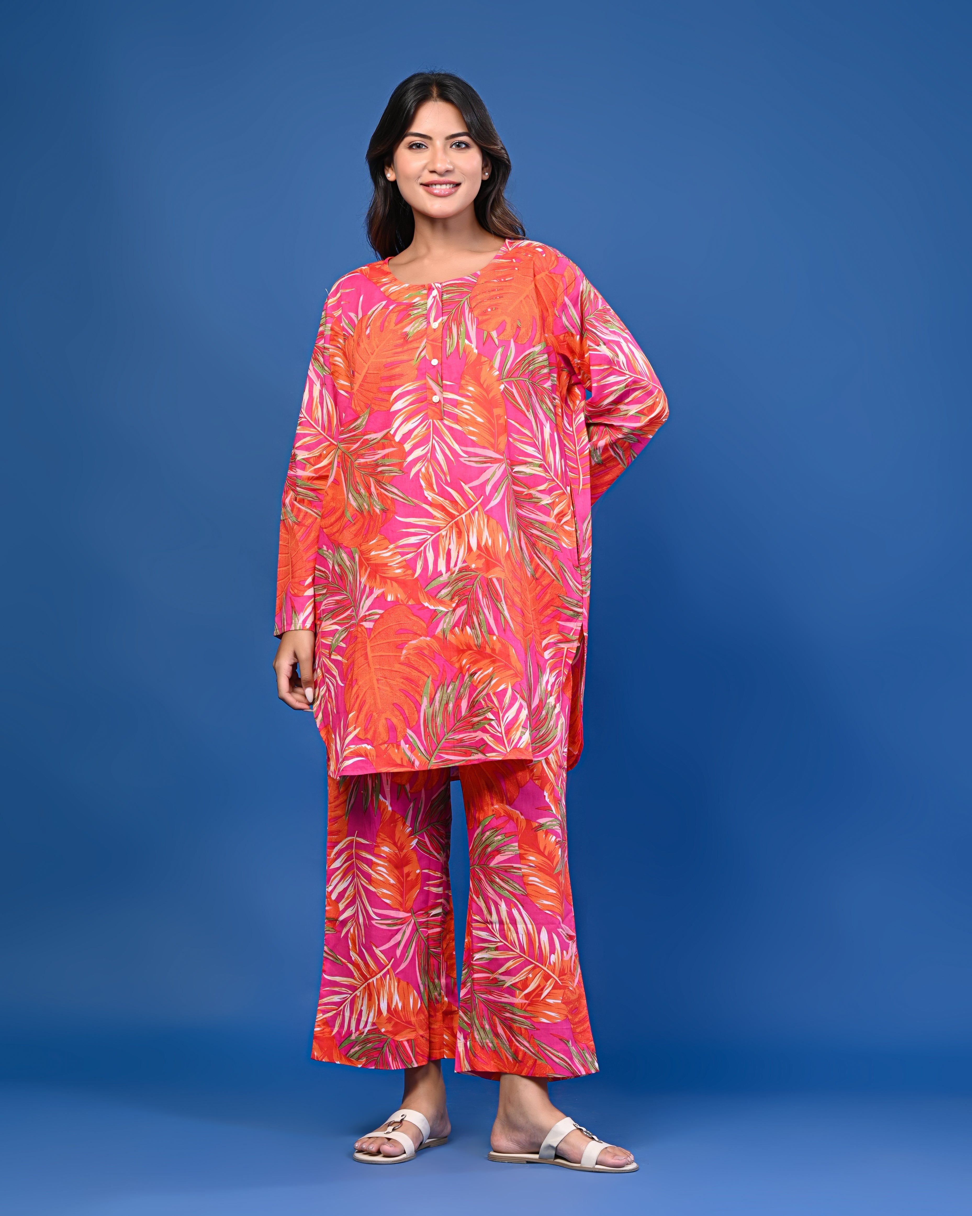 Tropical Leaf Print Co-ord Set