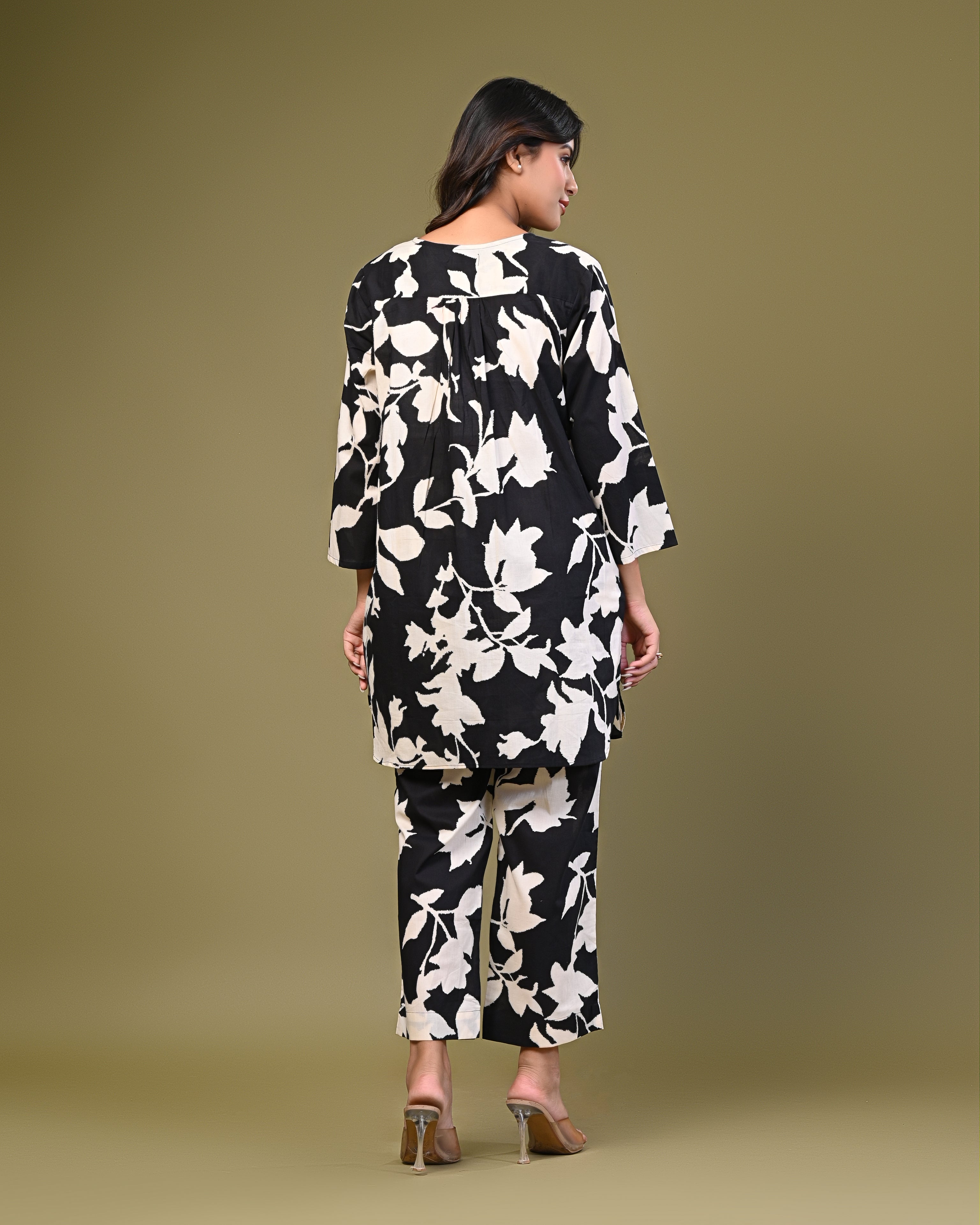 Black & White Floral Printed Co-ord Set